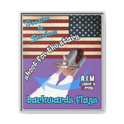 shoot for the stars - framed canvas art (light purple)