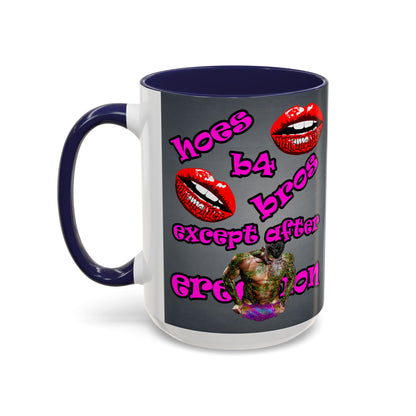 hoes b4 bros - Accent Mug (grey-light grey)
