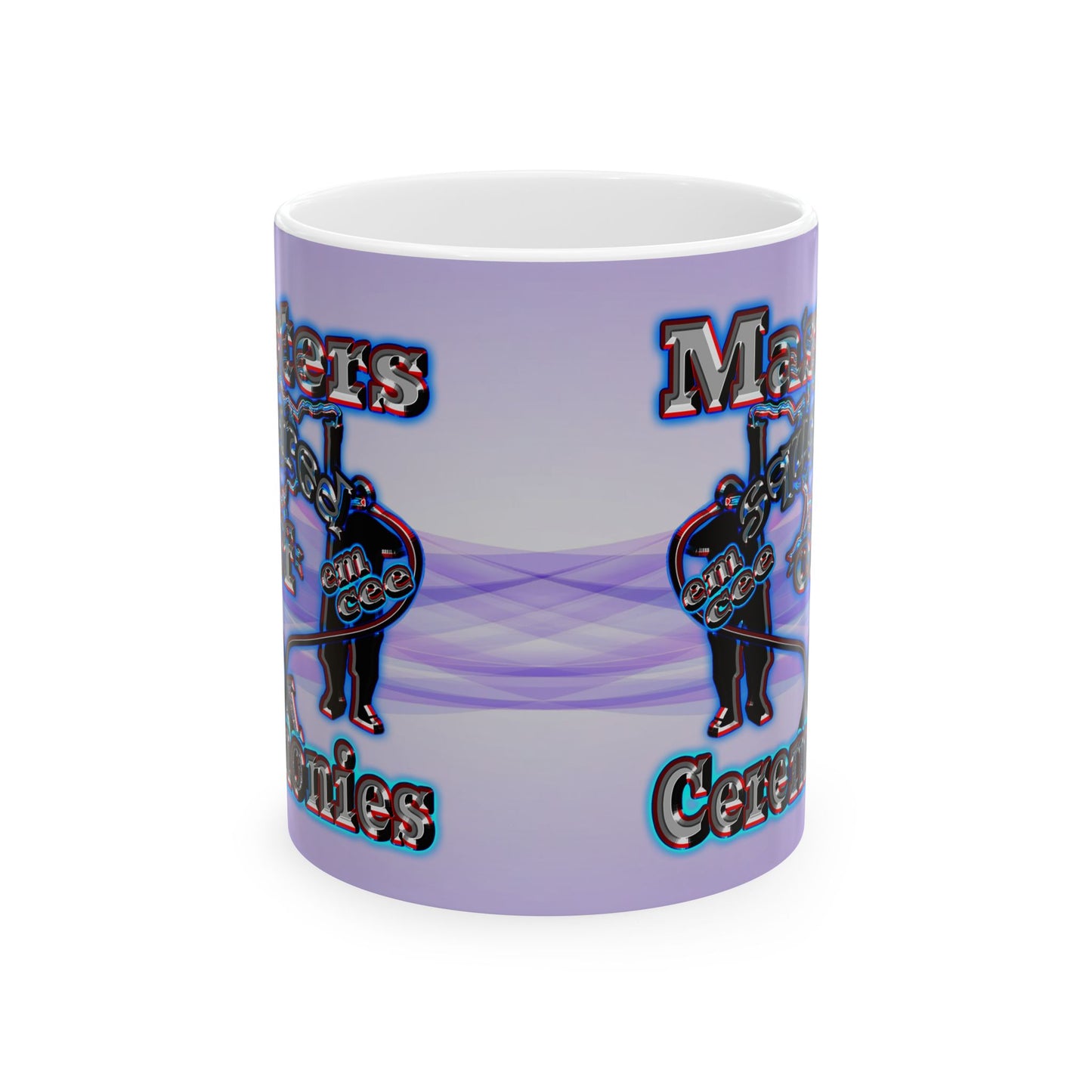 em cee squared - White Mug (light blue-pink wave)