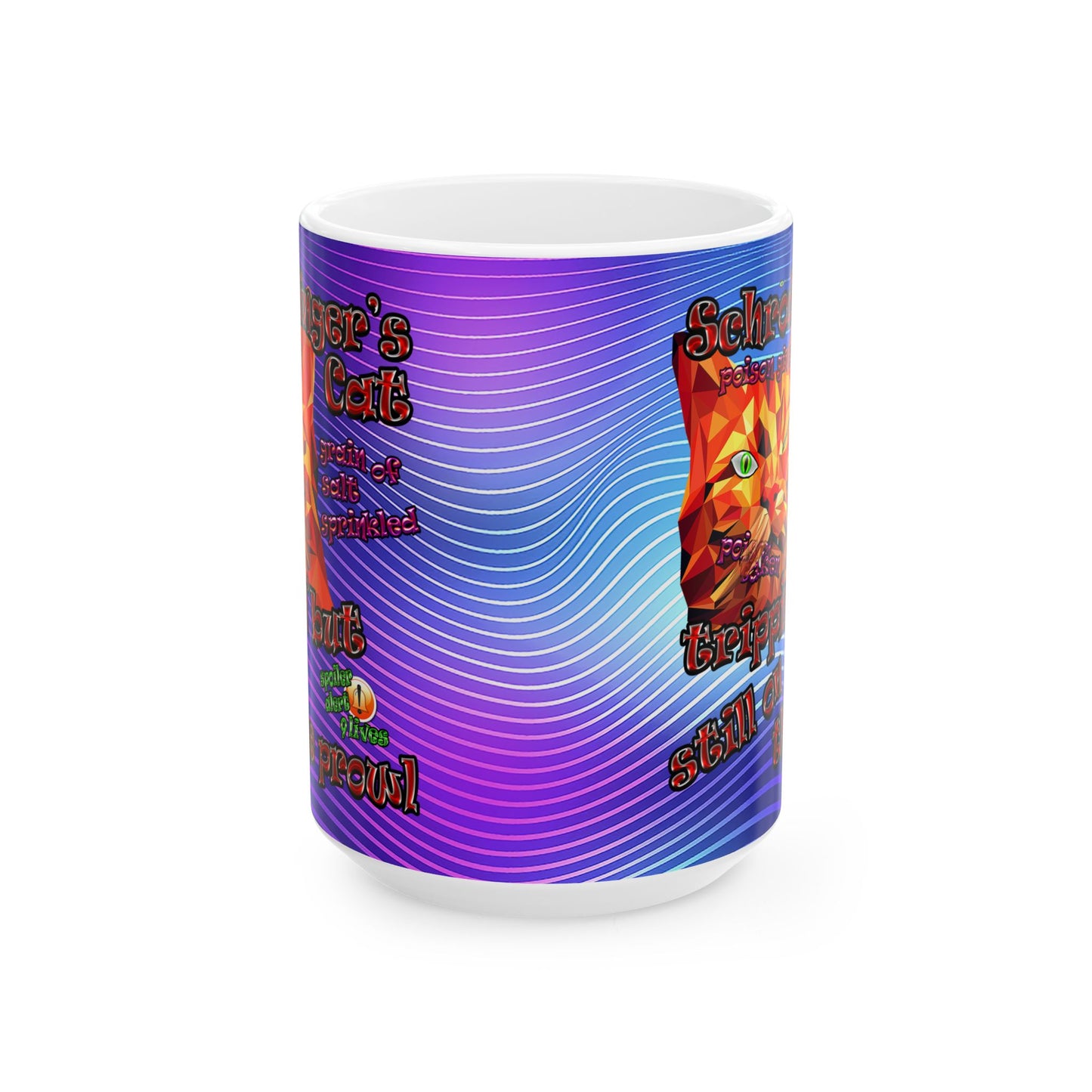 schrodinger's cat - White Mug (purple wave)