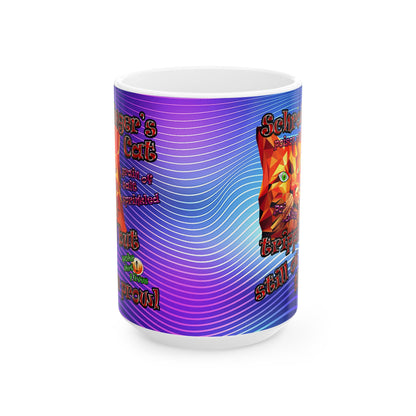 schrodinger's cat - White Mug (purple wave)