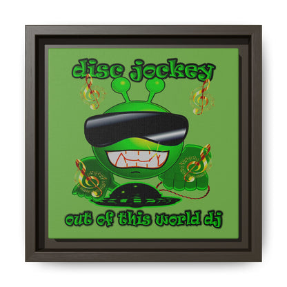 disc jockey - framed canvas art (green)
