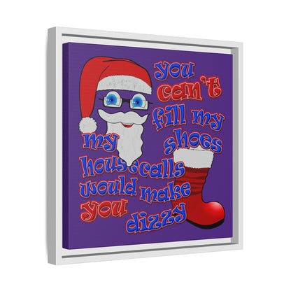 santa's shoes - framed canvas art (purple)