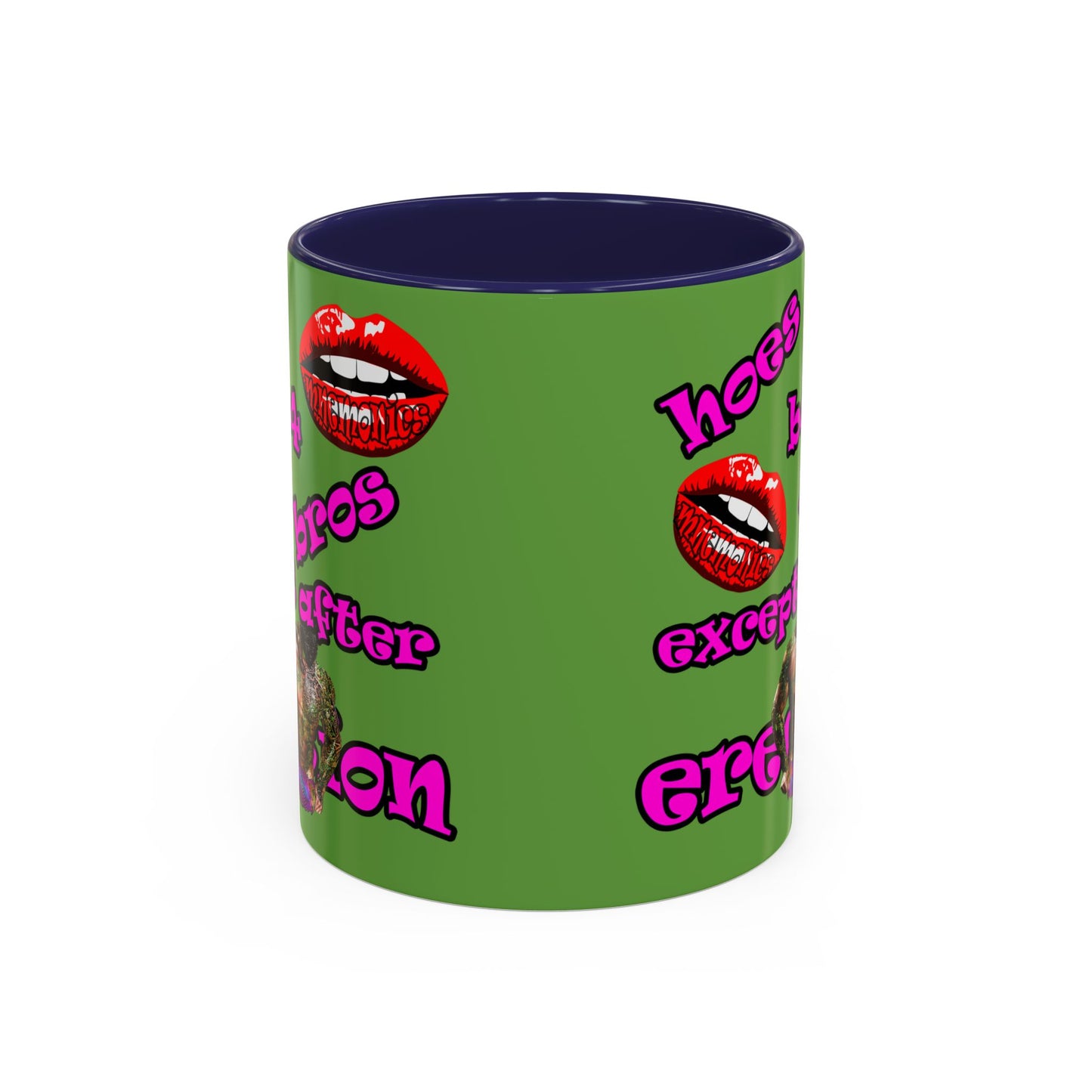 hoes b4 bros - Accent Mug (green)