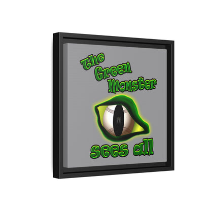 green monster - framed canvas art (grey)