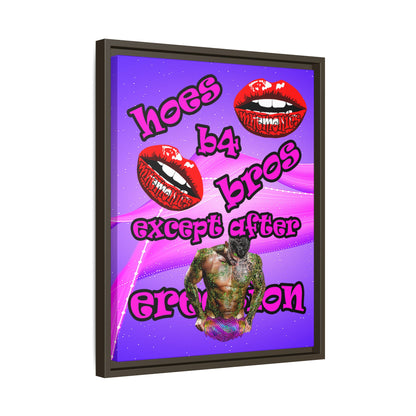 hoes b4 bros - framed canvas art (purple-pink wave)
