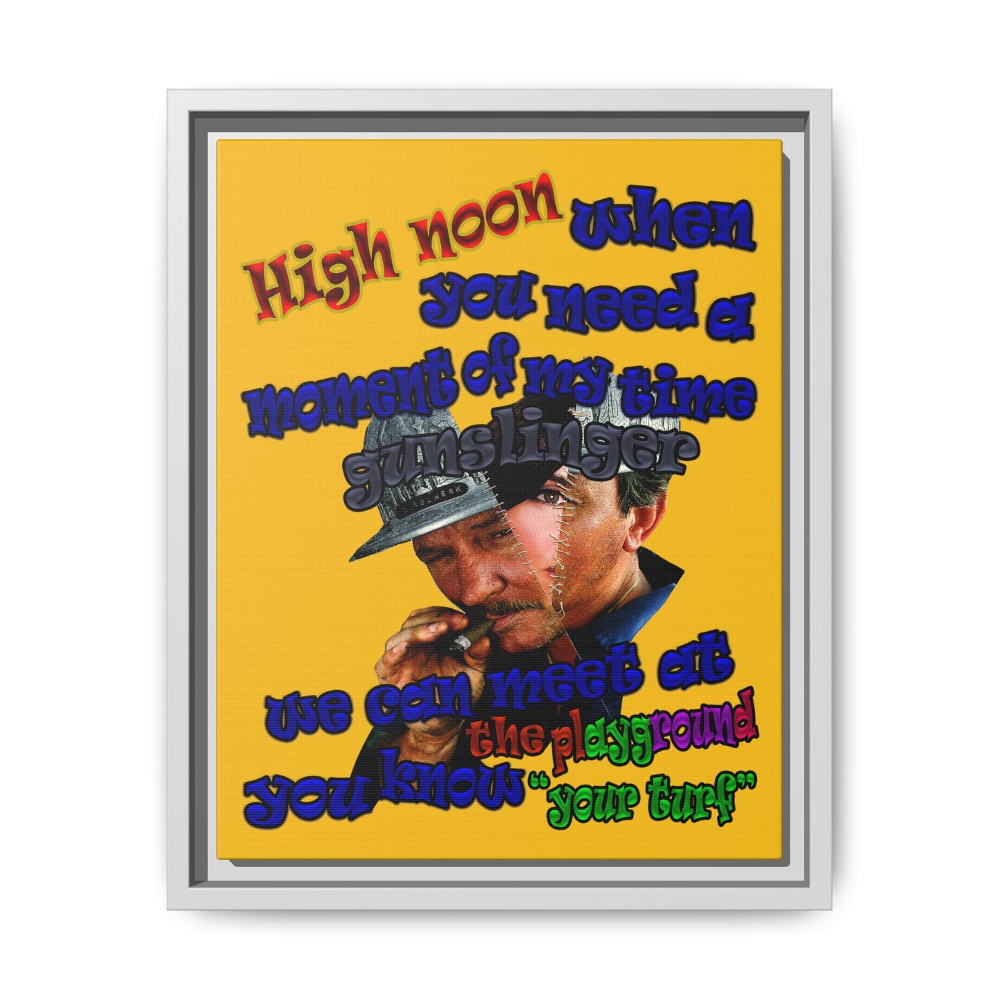 high noon - framed canvas art (yellow)
