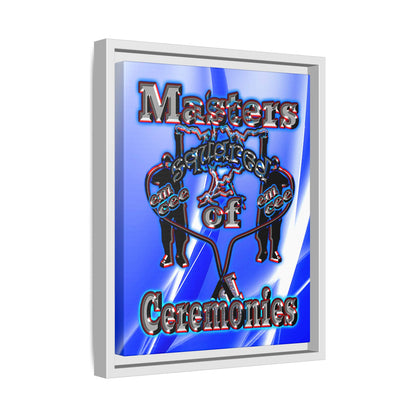 em cee squared - framed canvas art (blue-white wave)