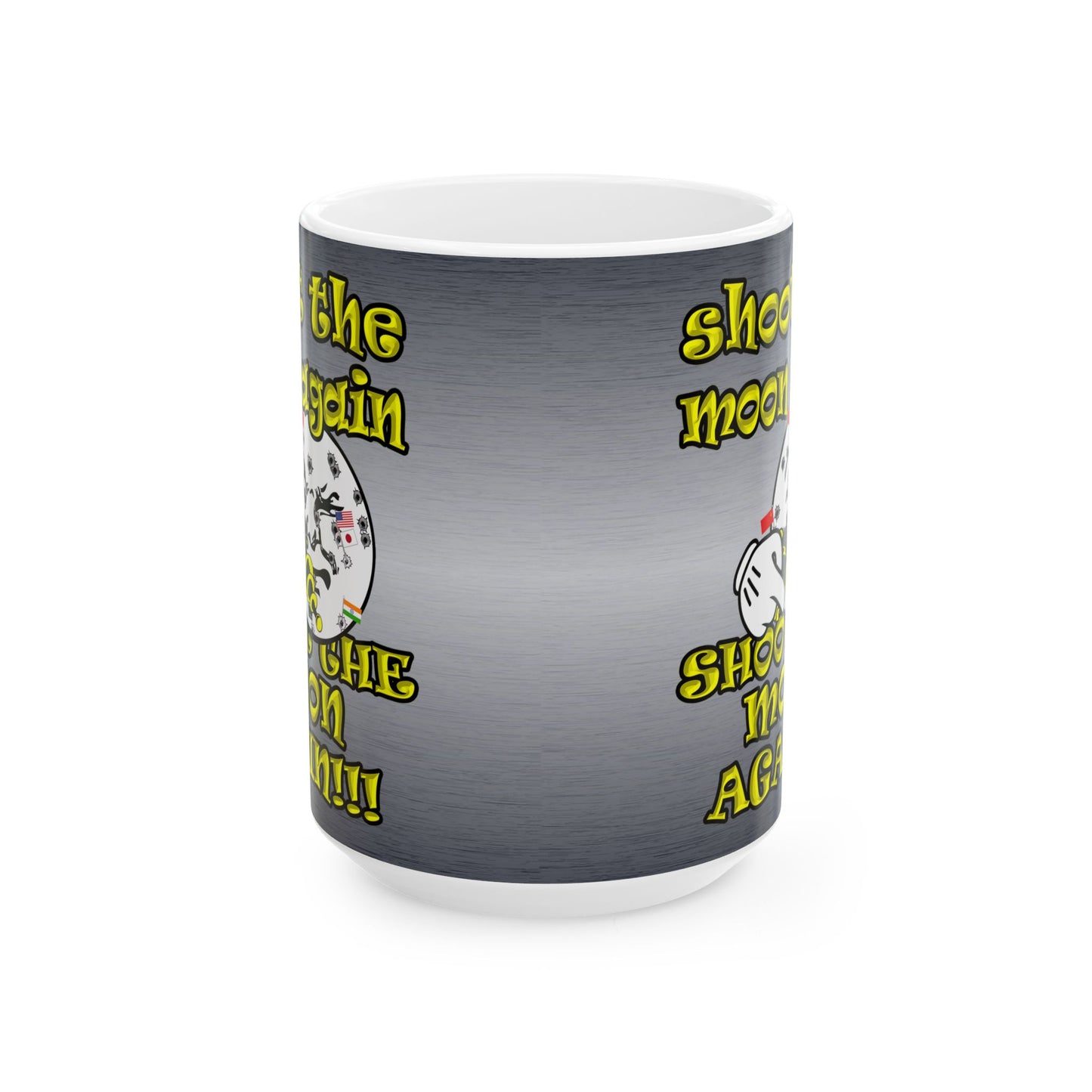 shoot the moon again - White Mug (brushed nickel)