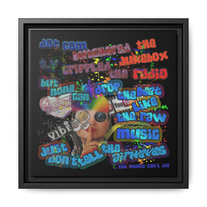 drop the beat - framed canvas art (black)