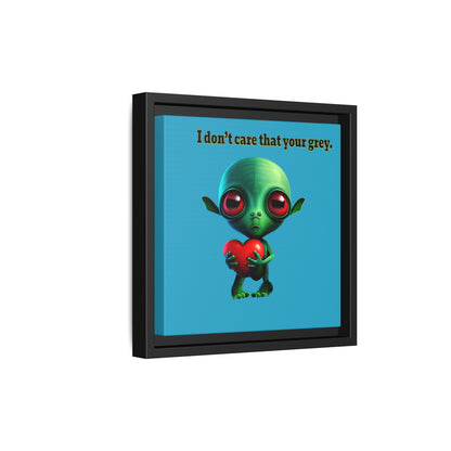 I don't care that your grey - framed canvas art (turquoise)