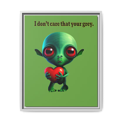 I don't care that your grey - framed canvas art (green)