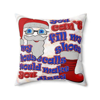 santa's shoes - Faux Suede Square Pillow - (white marble)