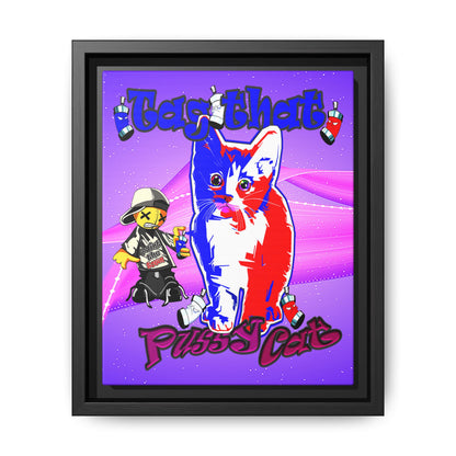 tag that - framed canvas art (purple-pink wave)