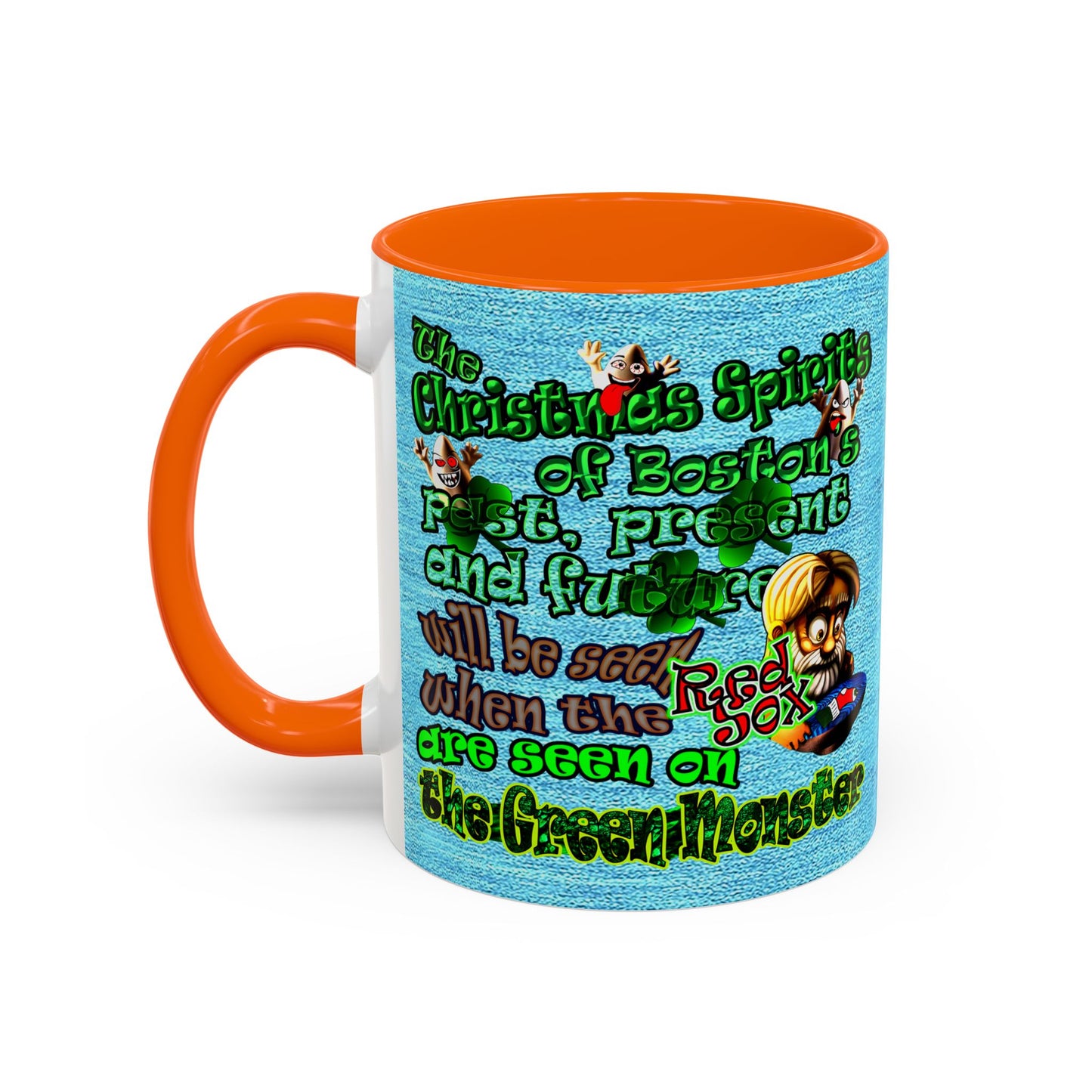 christmas spirits of boston - Accent Mug (faded blue)
