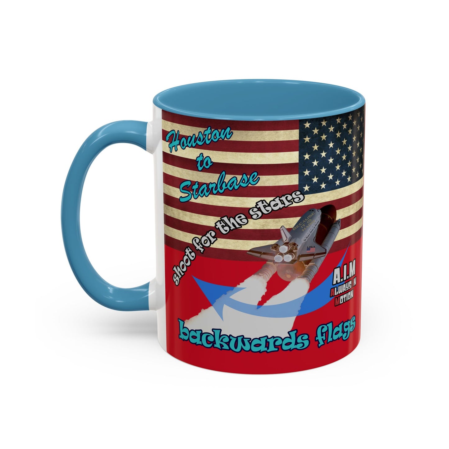 shoot for the stars - Accent Mug (dark red)