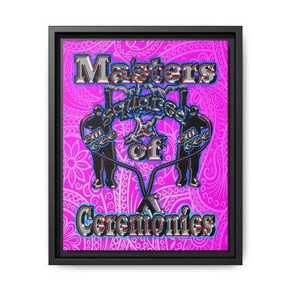 em cee squared - framed canvas art (pink swirl)