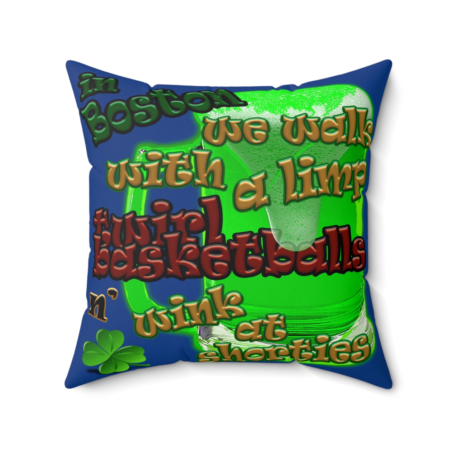 celtics logo - Faux Suede Square Pillow - (dark blue)