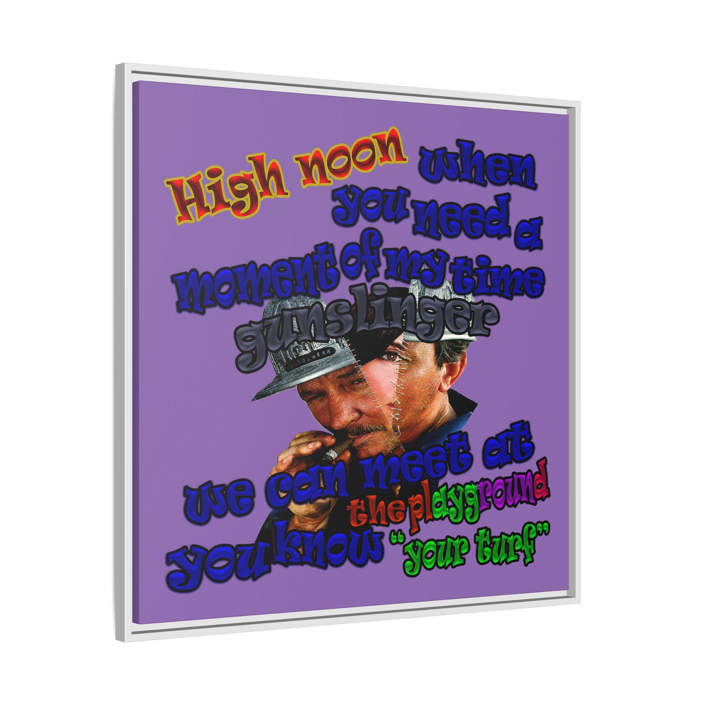 high noon - framed canvas art (light purple)