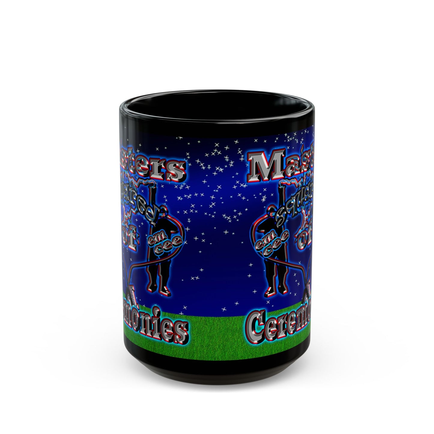 em cee squared - Black Mug ('snoops' background)