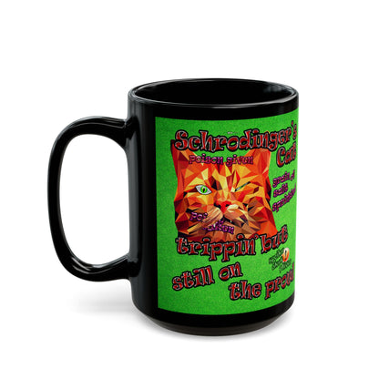 schrodinger's cat - Black Mug (green turf)