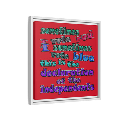 declaration of the independents - framed canvas art (dark red)