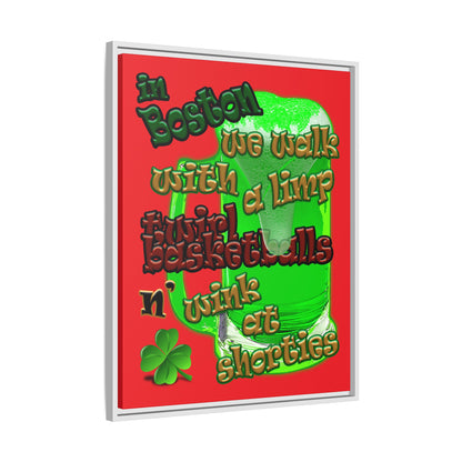 celtics logo - framed canvas art (red)