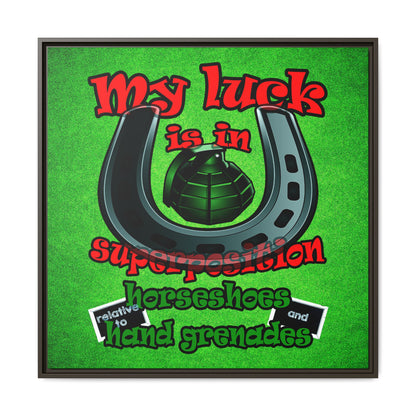 my luck - framed canvas art (green turf)
