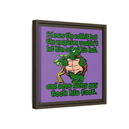 turtle race - framed canvas art (light purple)