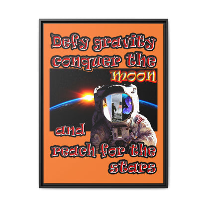 defy conquer reach - framed canvas art (crusta)