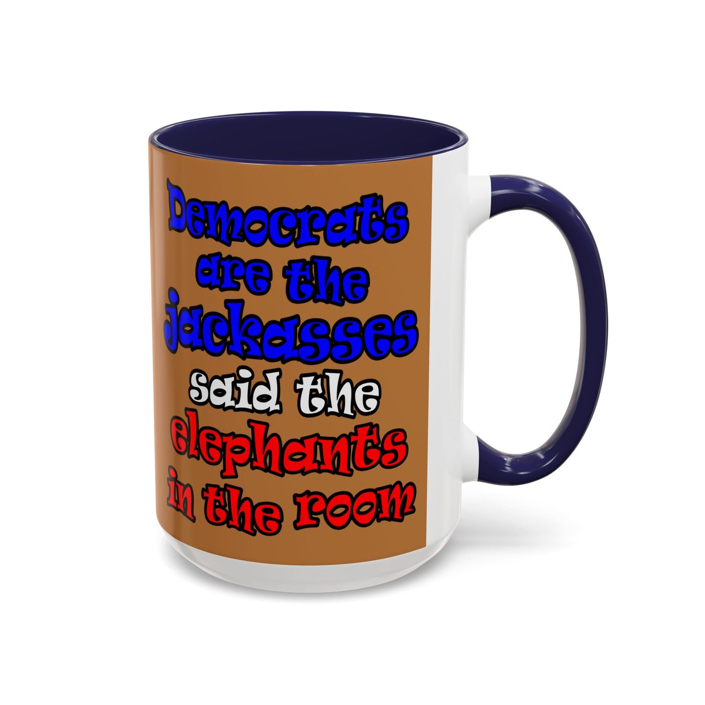 donkeys and elephants - Accent Mug (light brown)
