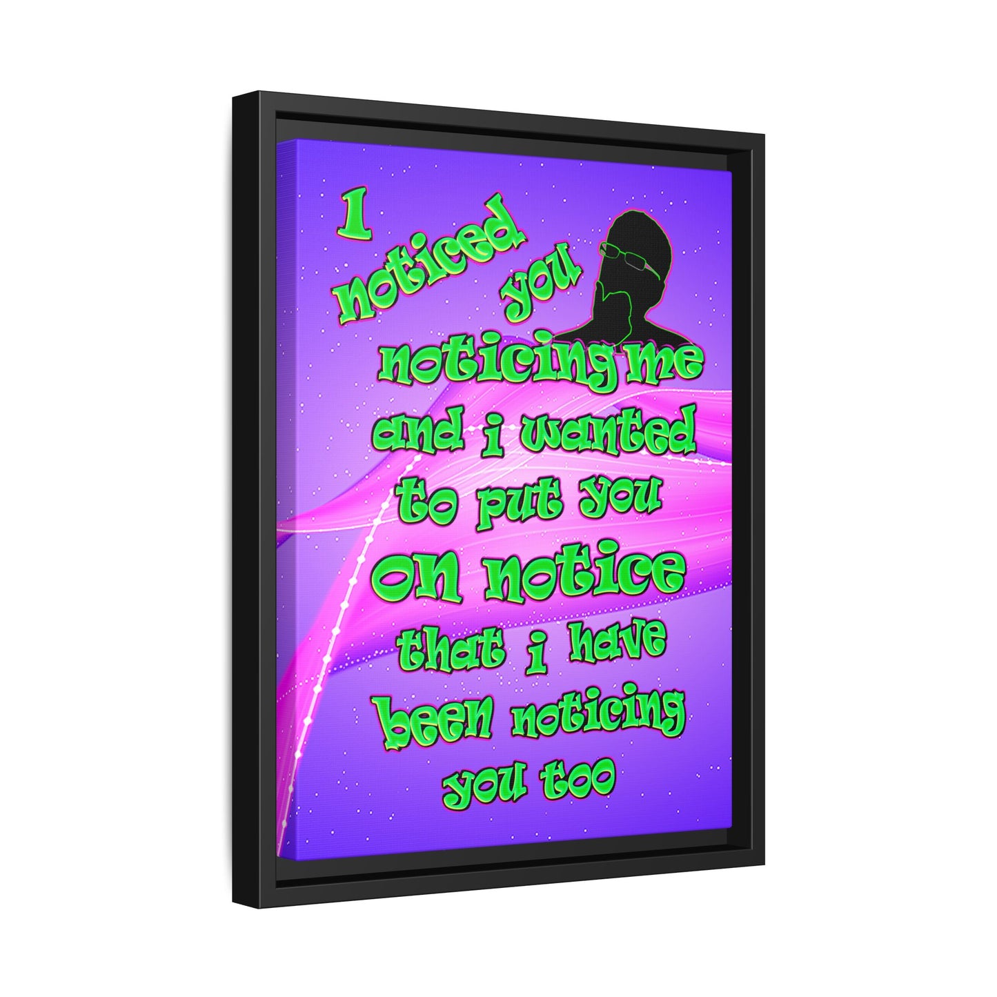 noticed you noticing - framed canvas art (purple-pink wave)