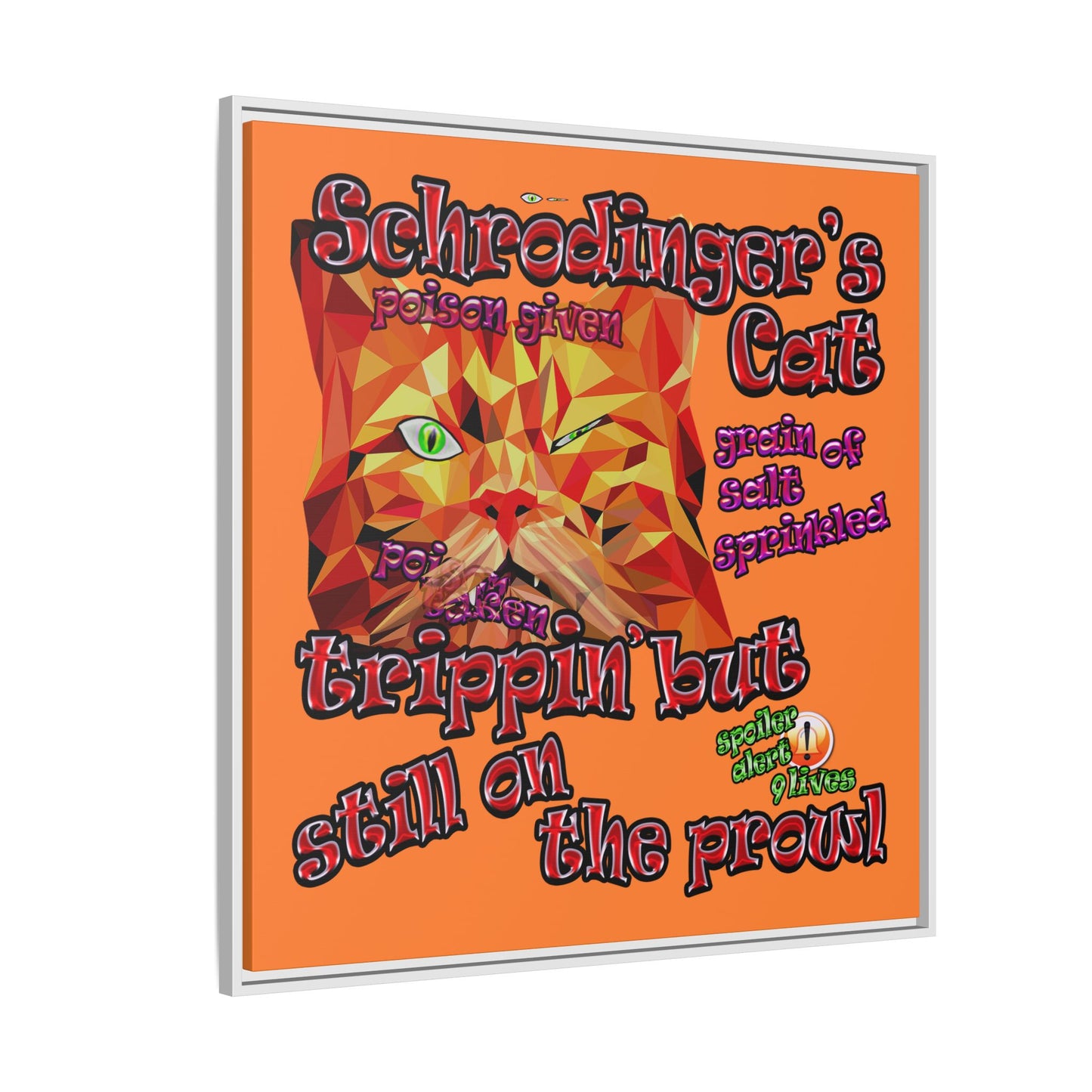 schrodinger's cat - framed canvas art (crusta)