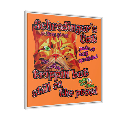 schrodinger's cat - framed canvas art (crusta)