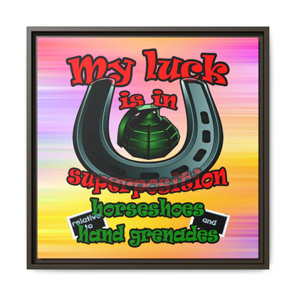 my luck - framed canvas art (color blur)