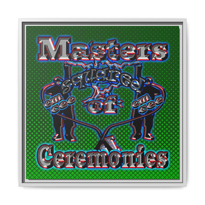 em cee squared - framed canvas art (logo green)