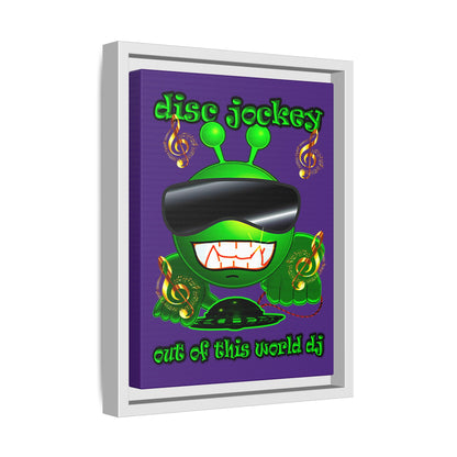 disc jockey - framed canvas art (purple)