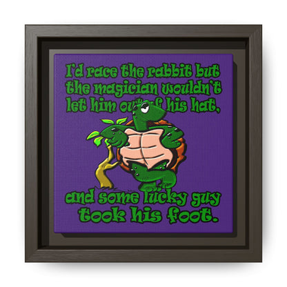 turtle race - framed canvas art (purple)