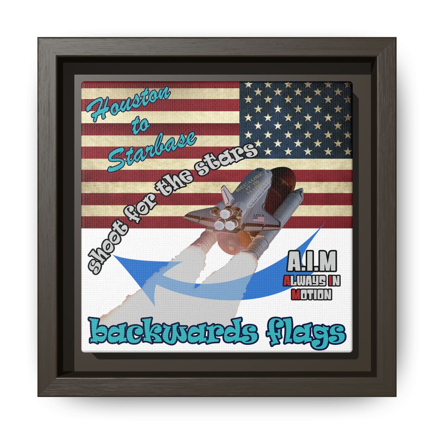 shoot for the stars - framed canvas art (white)