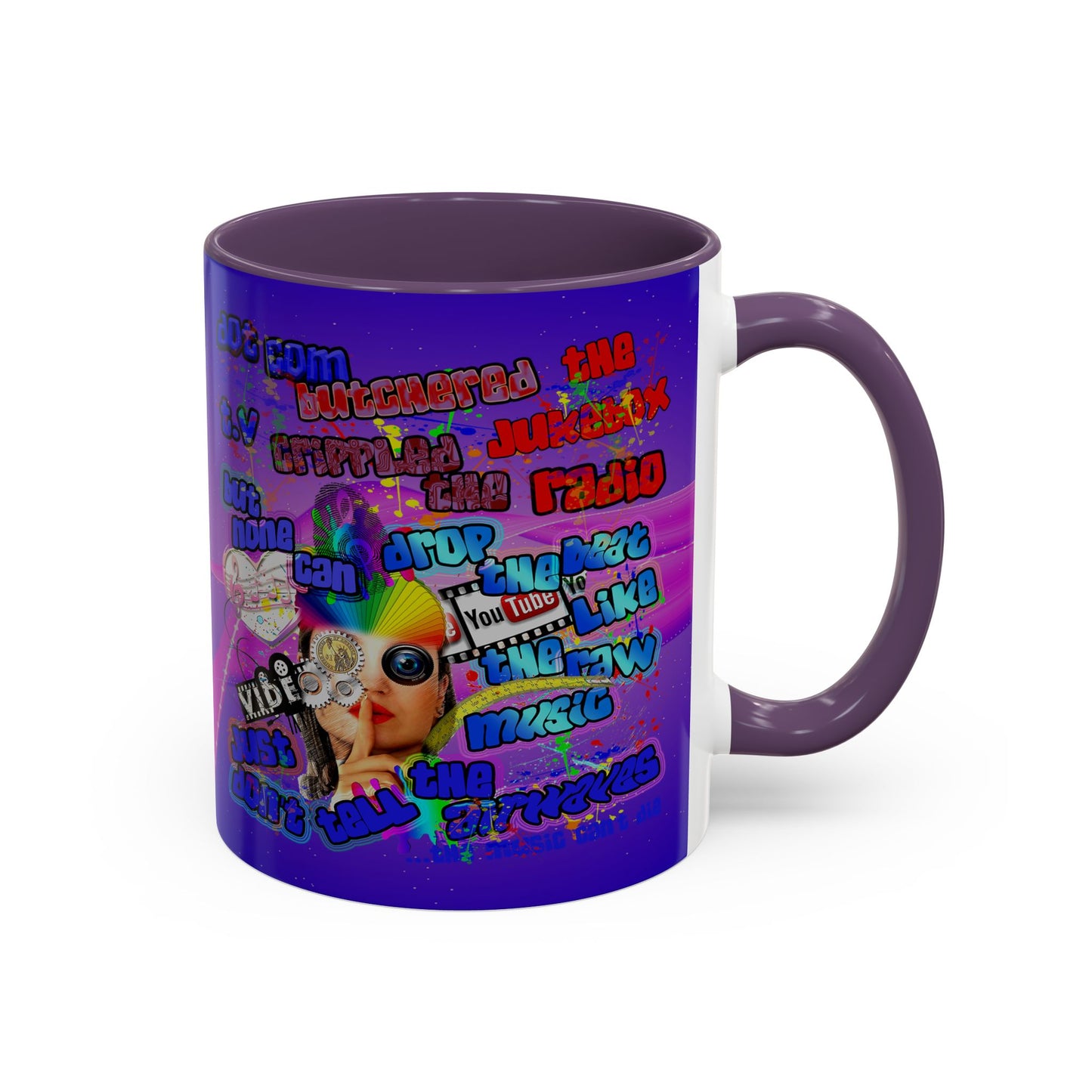 drop the beat - Accent Mug (purple-pink wave)