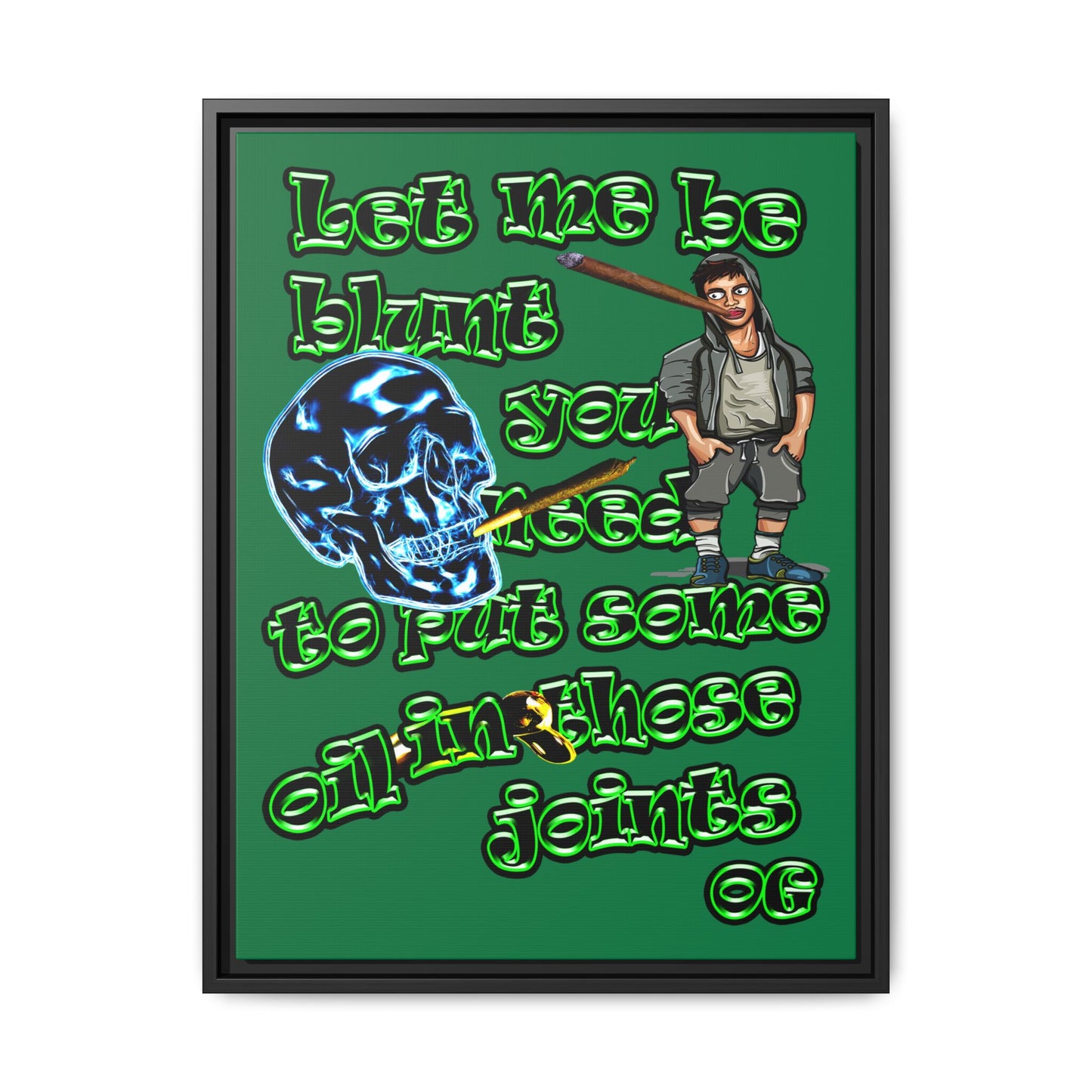 og - framed canvas art (dark green)