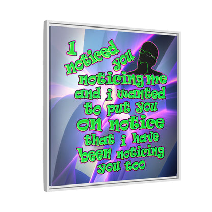 noticed you noticing - framed canvas art (grey-pink wave)
