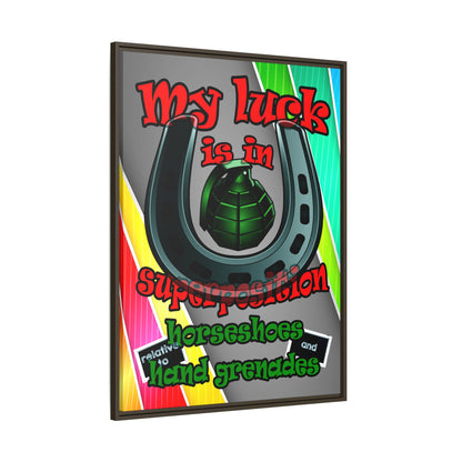 my luck - framed canvas art (rainbow split)