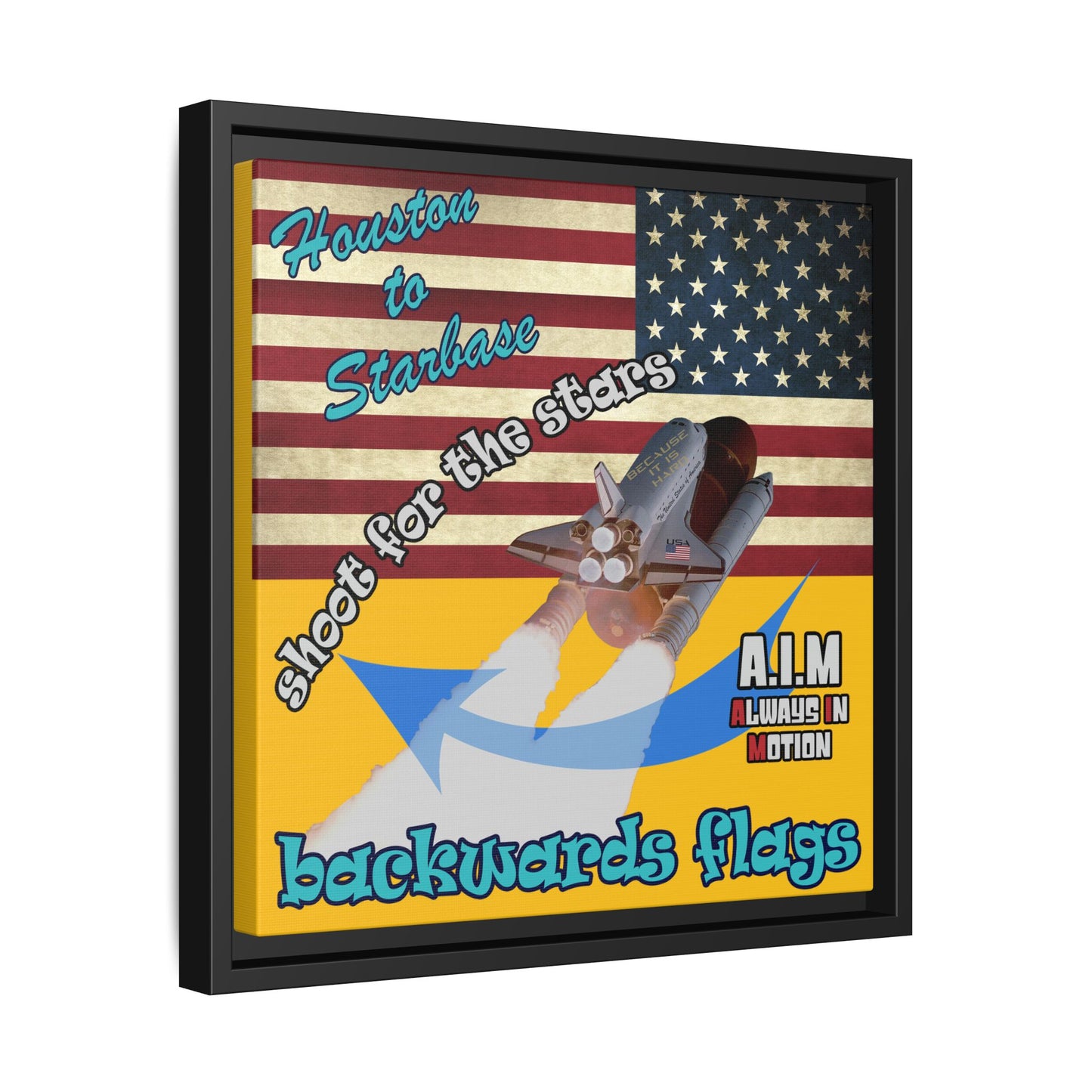 shoot for the stars - framed canvas art (yellow)