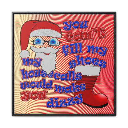 santa's shoes - framed canvas art (yellow-orange wave)