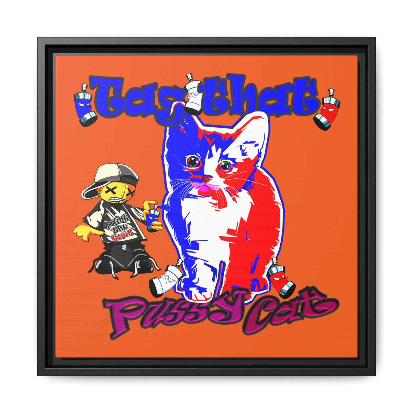 tag that - framed canvas art (orange)