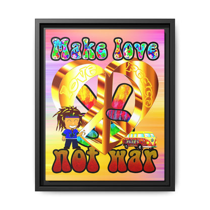 love peace - framed canvas art (color blur)