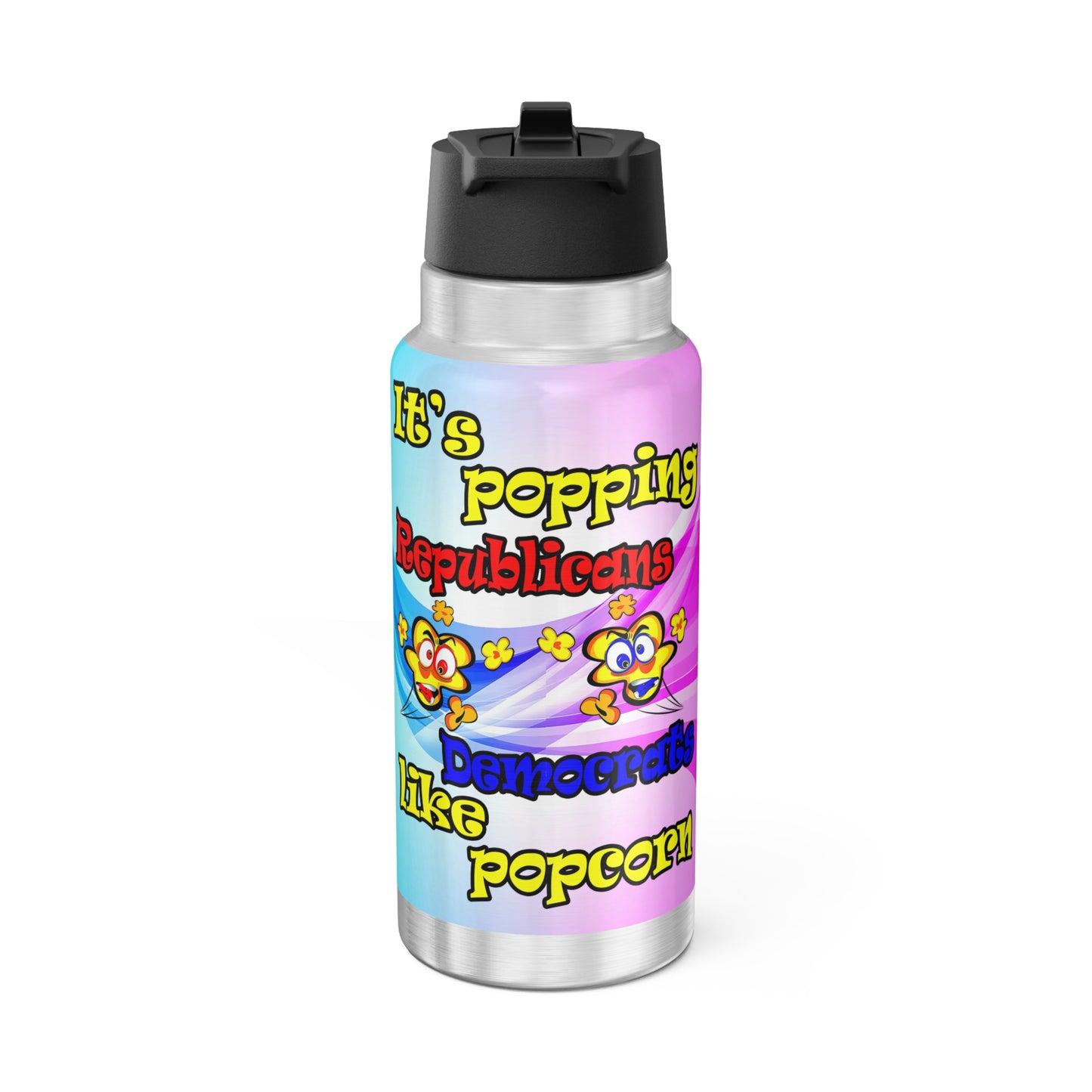 popping like popcorn - Gator Tumbler, 32oz  (light blue-pink wave)