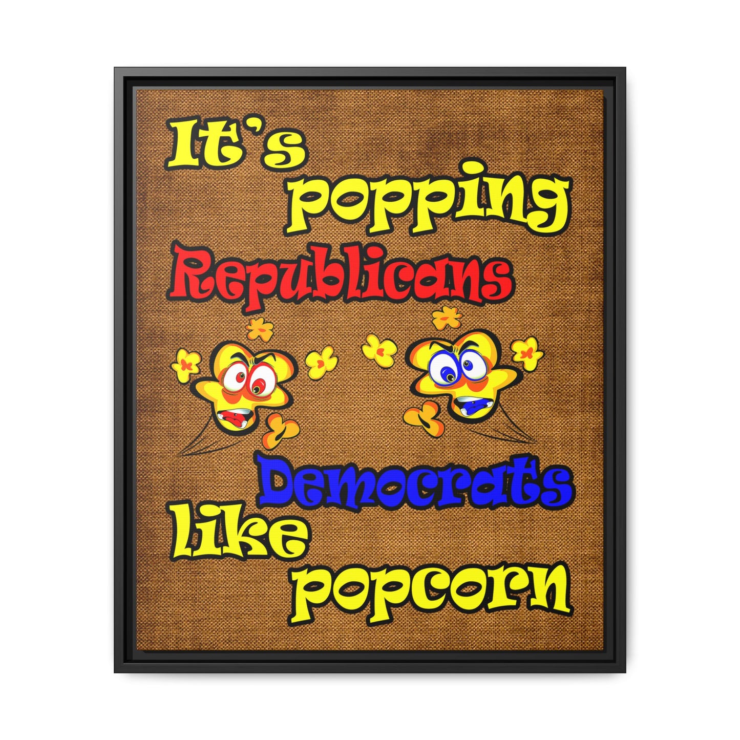 popping like popcorn - framed canvas art (brown papyrus)