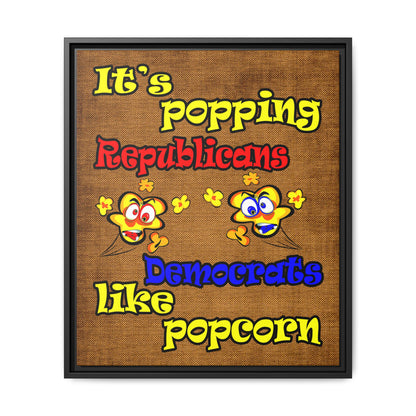 popping like popcorn - framed canvas art (brown papyrus)